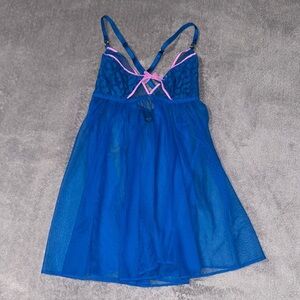 Victoria’s Secret Electric Blue and Pink Mesh‎ Babydoll Size Small